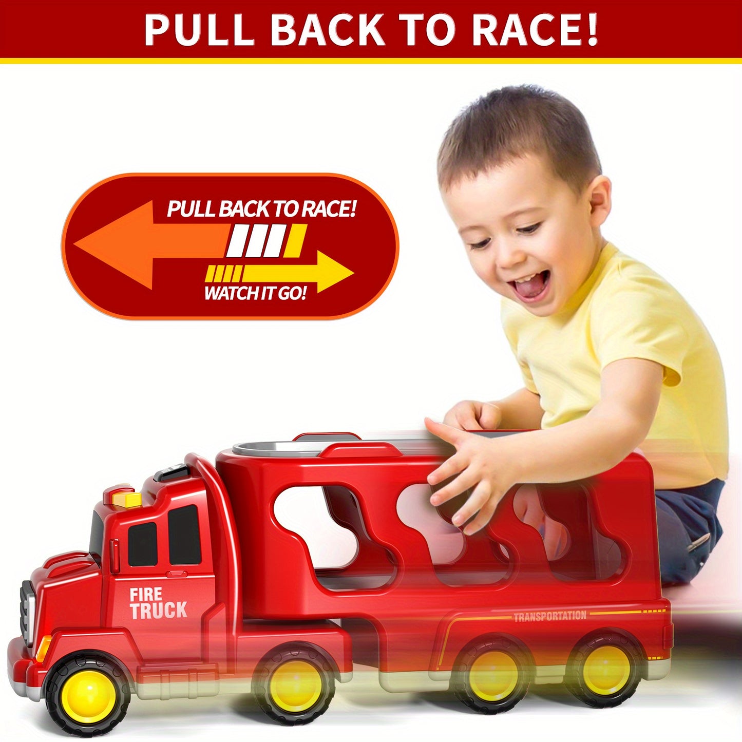 5-in-1 Fire Truck Playset with Light & Sound -