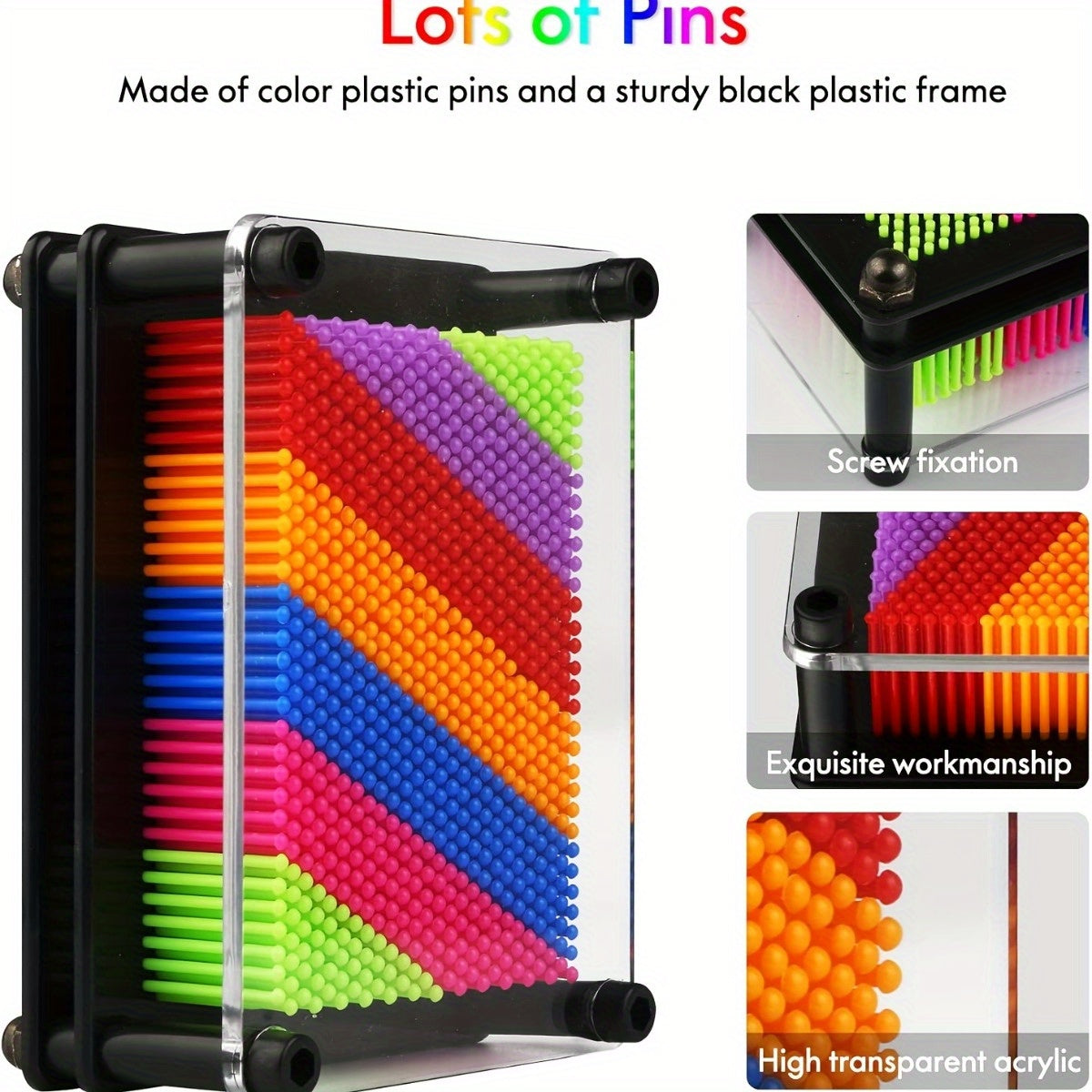 Colorful Rainbow Creative Plastic Pin Art Board