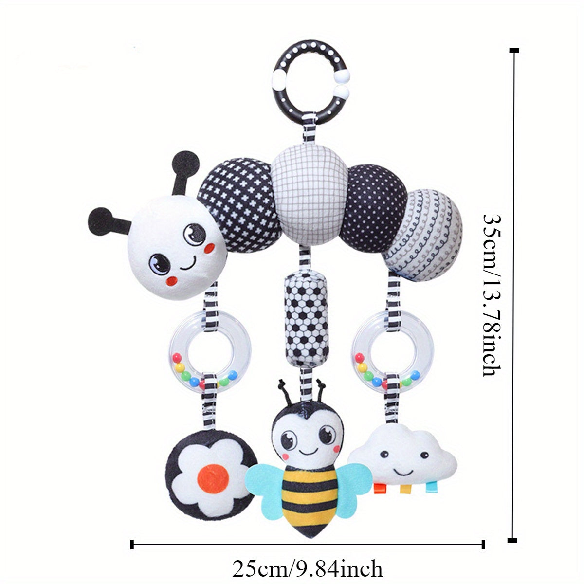 Black & White Wind Chime Stroller Bell Toy
