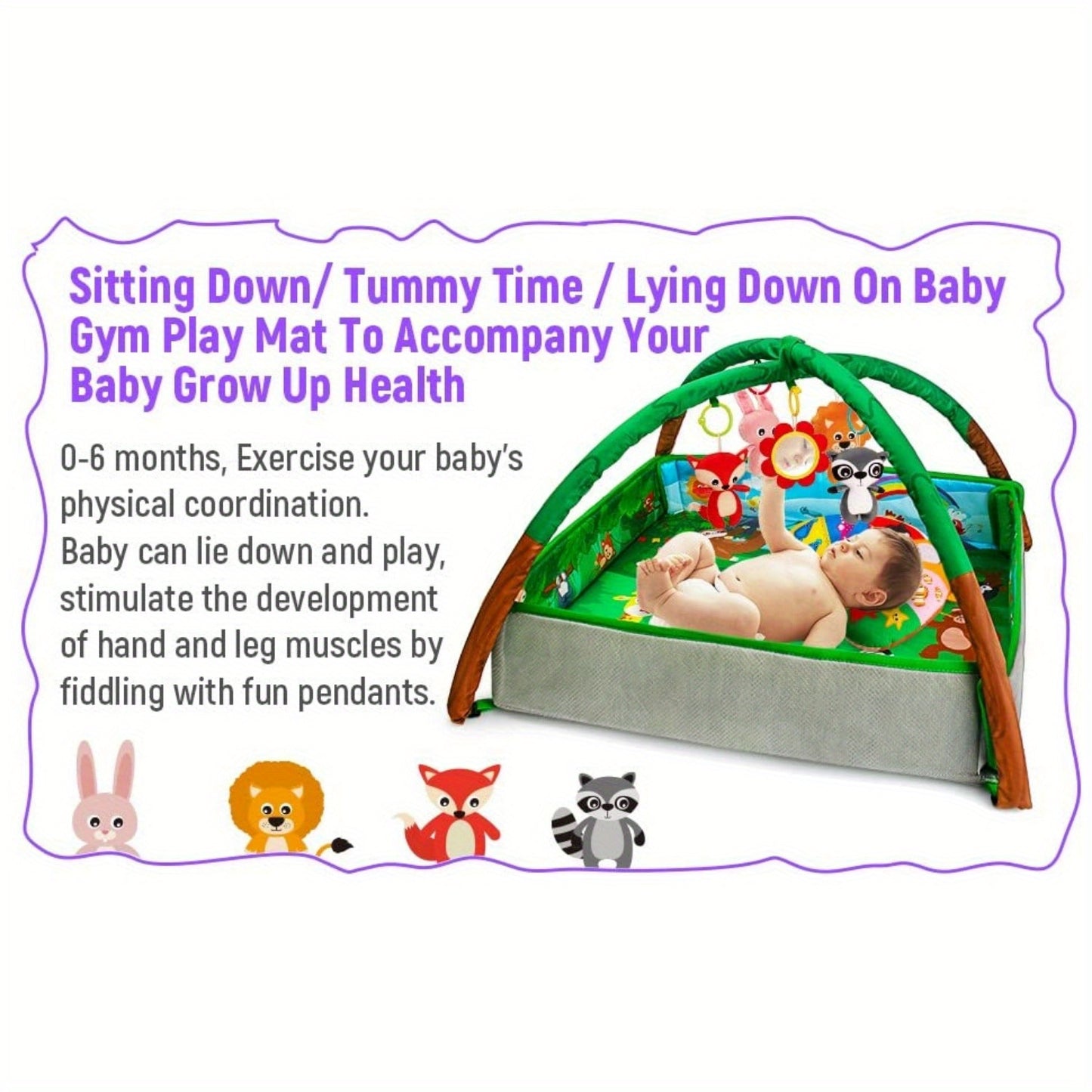 5-in-1 Baby Gym Activity Play Mat,