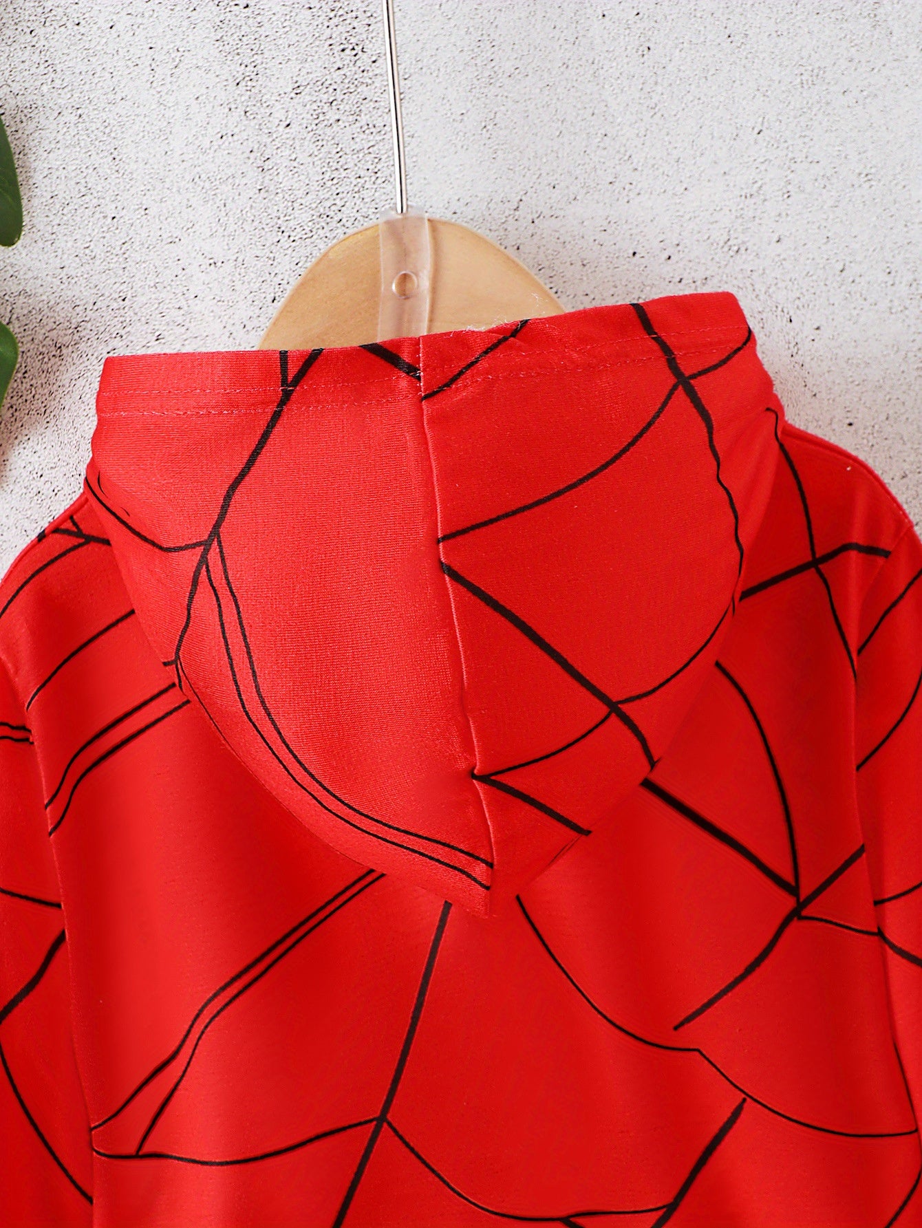 2Pcs Spider Print Long Sleeve Hooded Sweatshirt and Jogger Pants