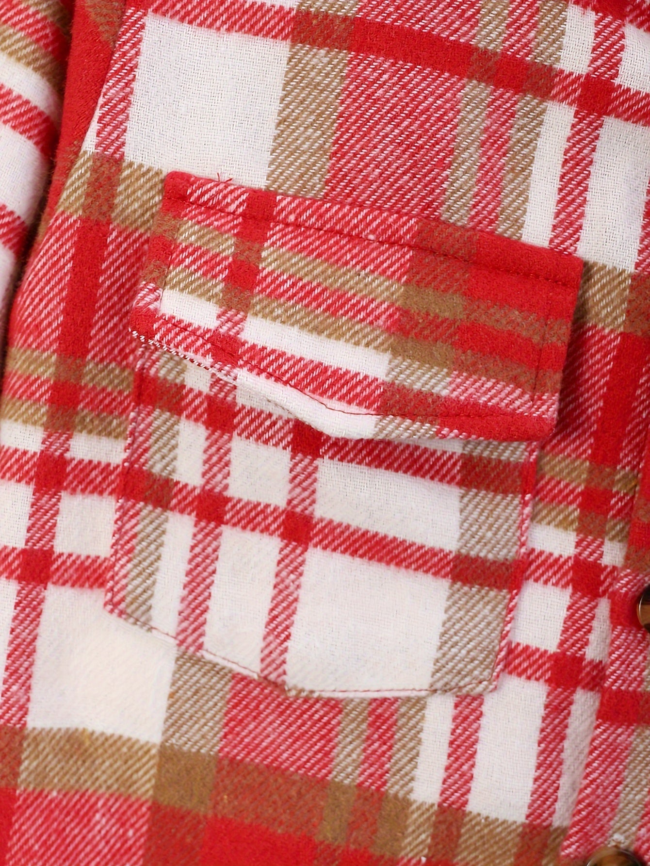 Boys' Red Plaid Patchwork Hooded Jacket, Shirt, Trousers
