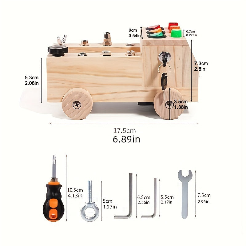 Wooden LED Switch Repair Disassembly Screw Tool Car Learning Toy