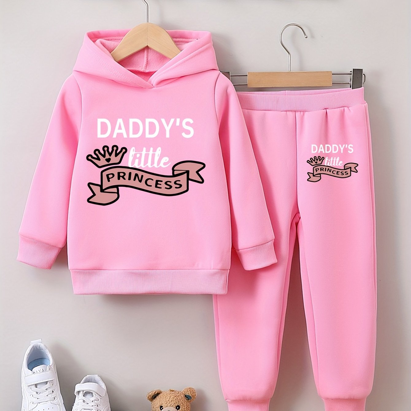 Girls 2pcs Long Sleeve Hooded Sweatshirt