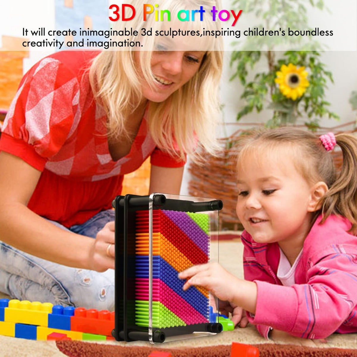 Colorful Rainbow Creative Plastic Pin Art Board
