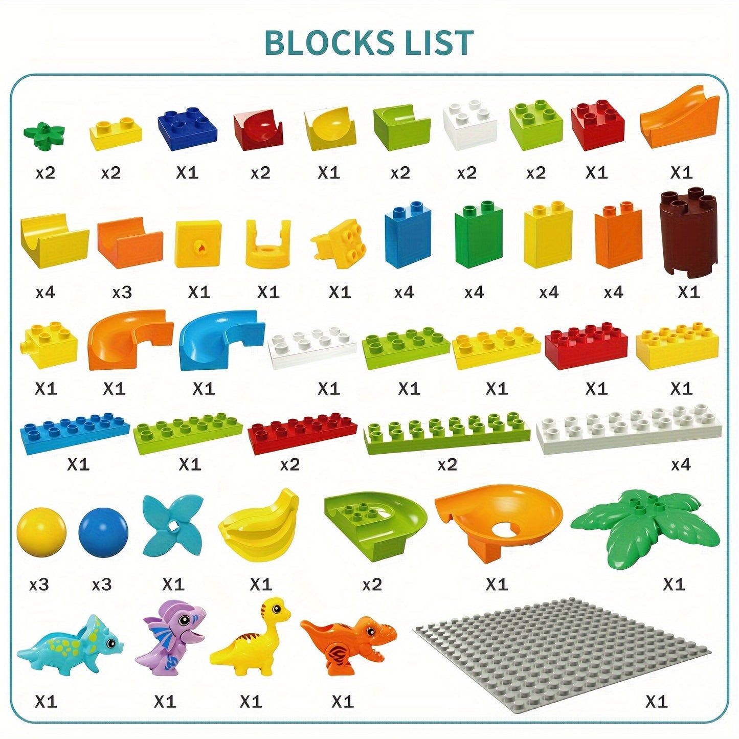 Racetrack Building Blocks Dinosaur Toys