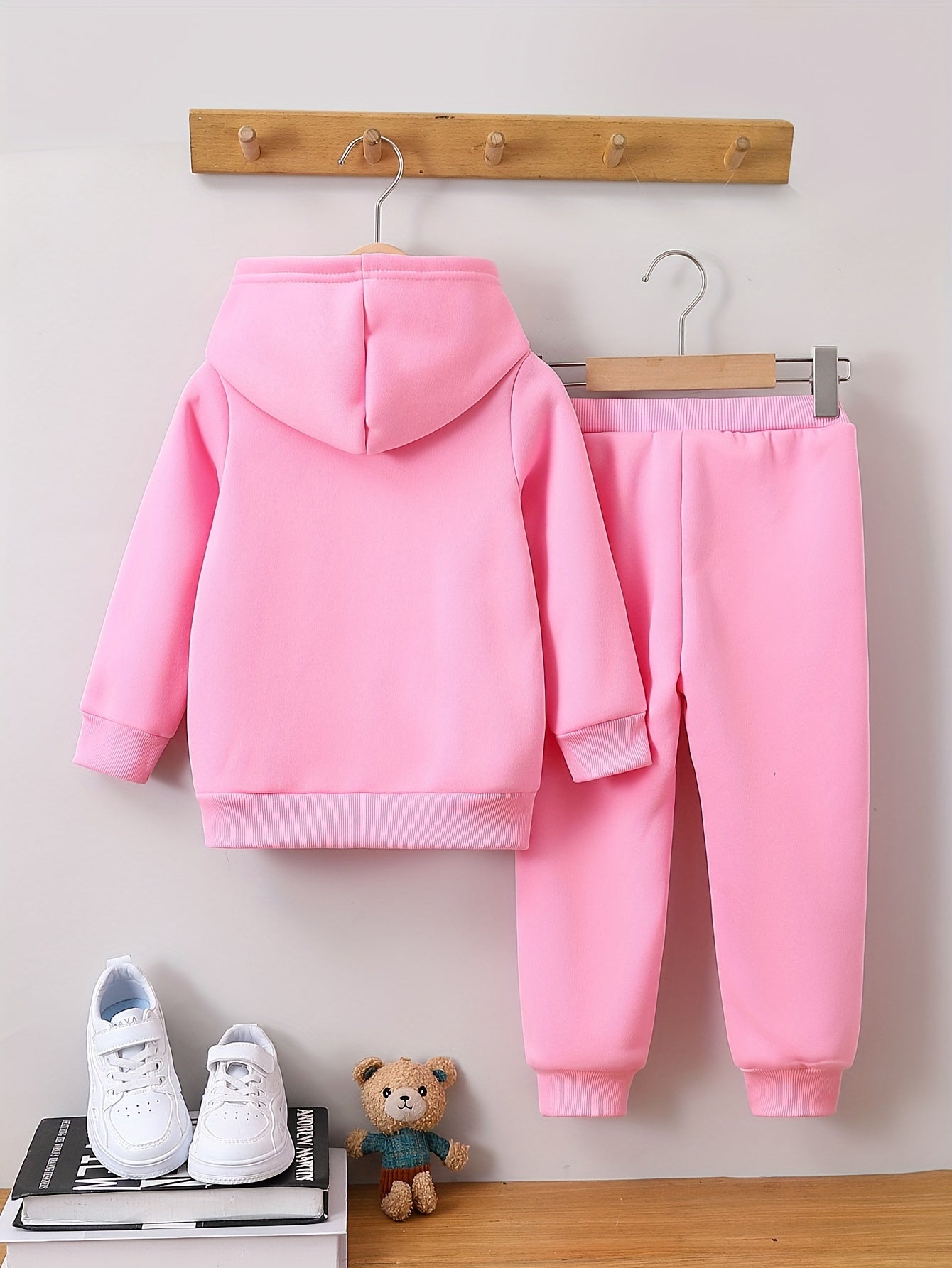 Girls 2pcs Long Sleeve Hooded Sweatshirt