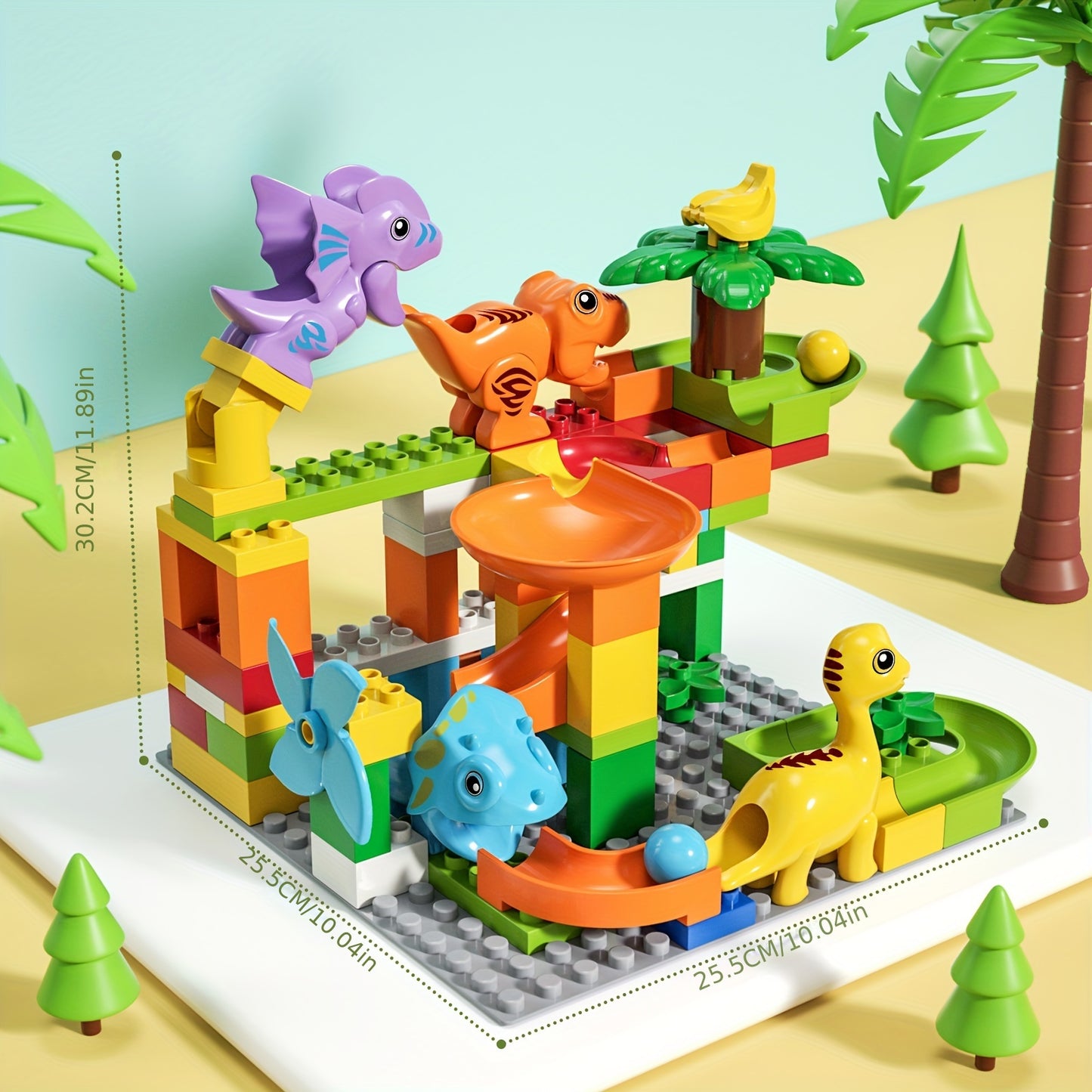 Racetrack Building Blocks Dinosaur Toys