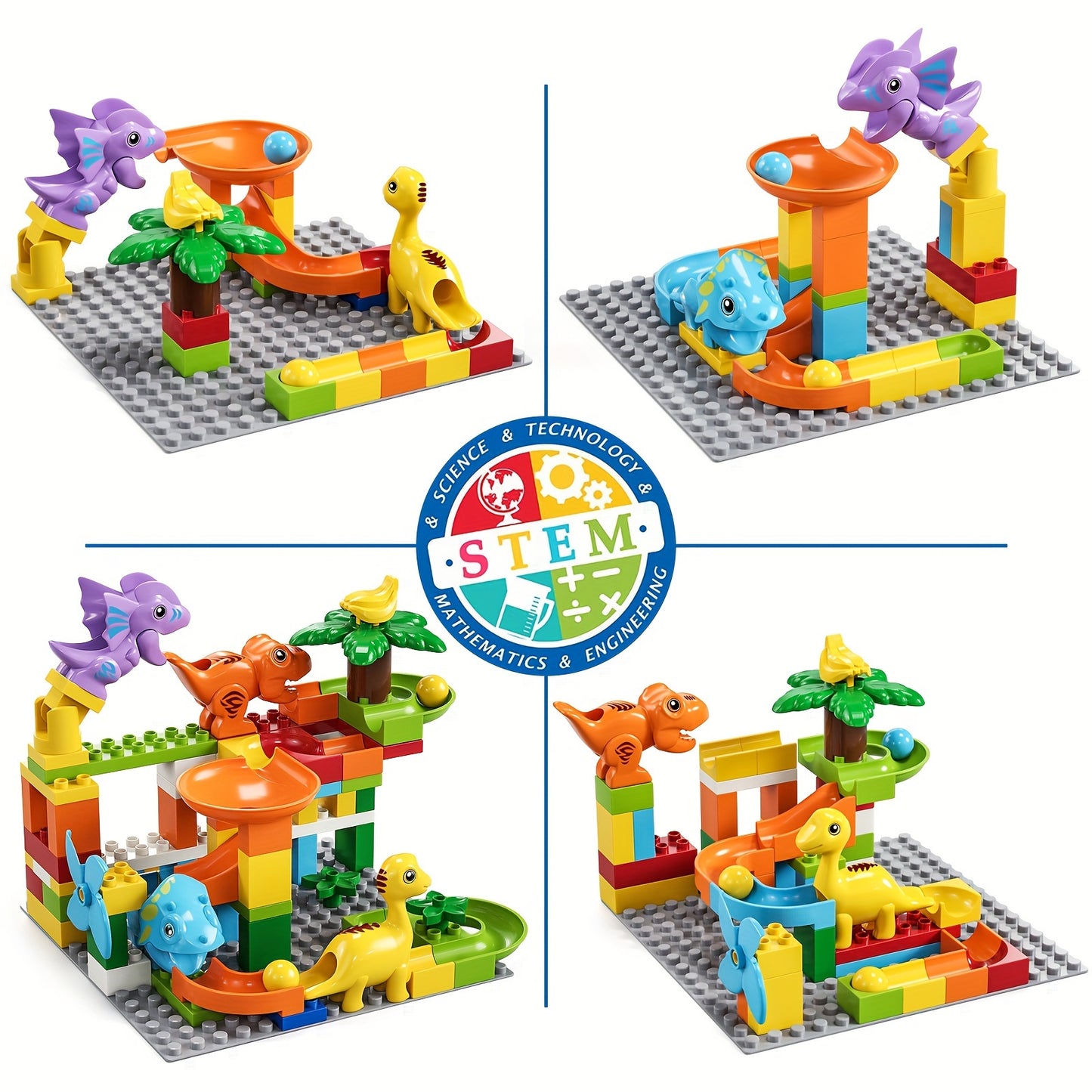 Racetrack Building Blocks Dinosaur Toys