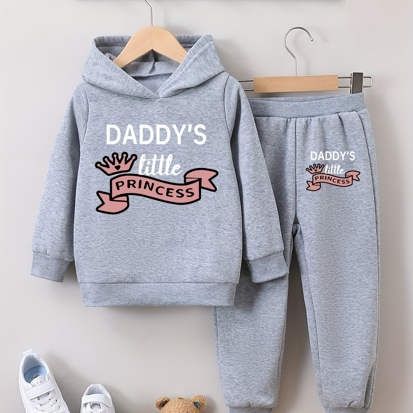 Girls 2pcs Long Sleeve Hooded Sweatshirt