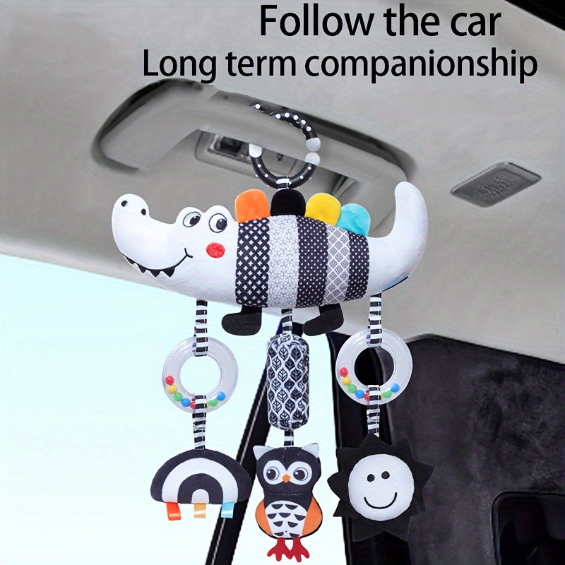 Animal Wind Chime Plush Toys for Baby Car Seat & Stroller,