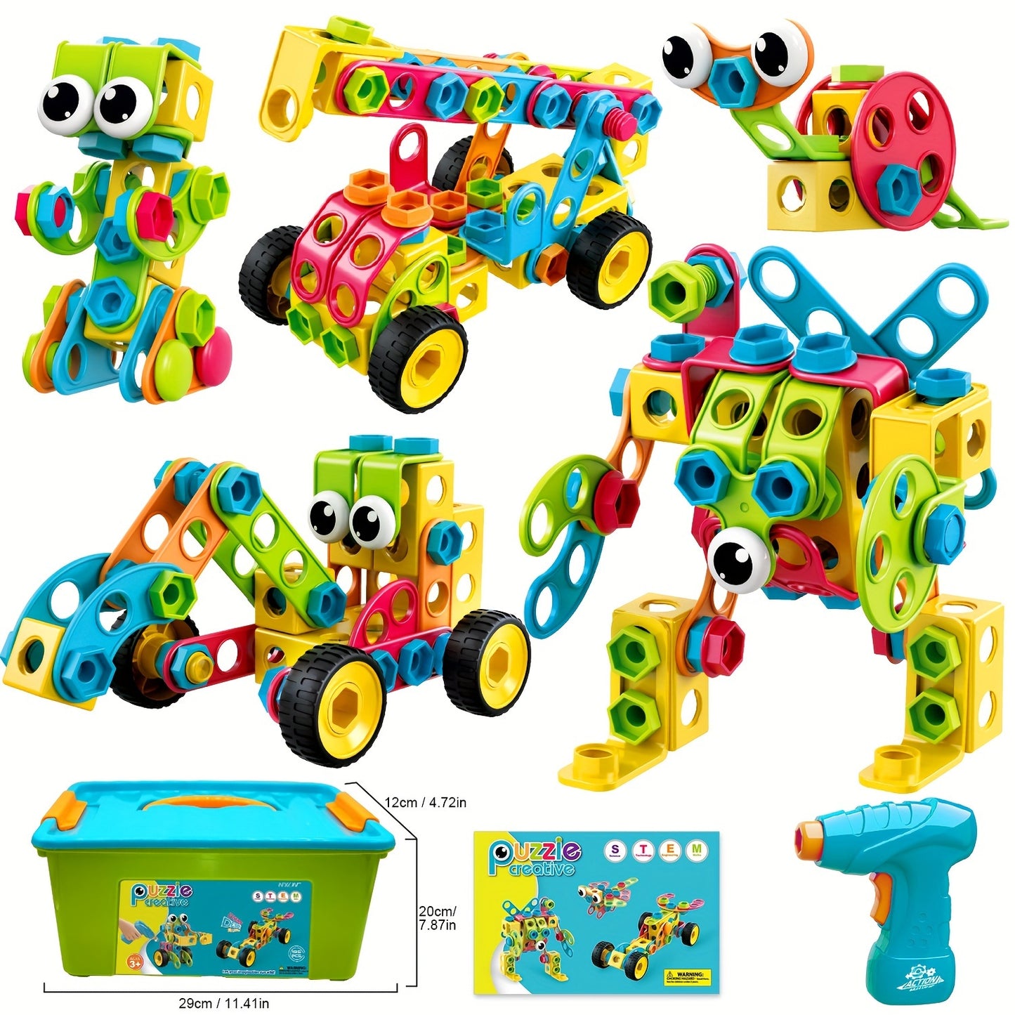 195 PCS Educational STEM ToyConstruction Building Blocks Toy Building Sets