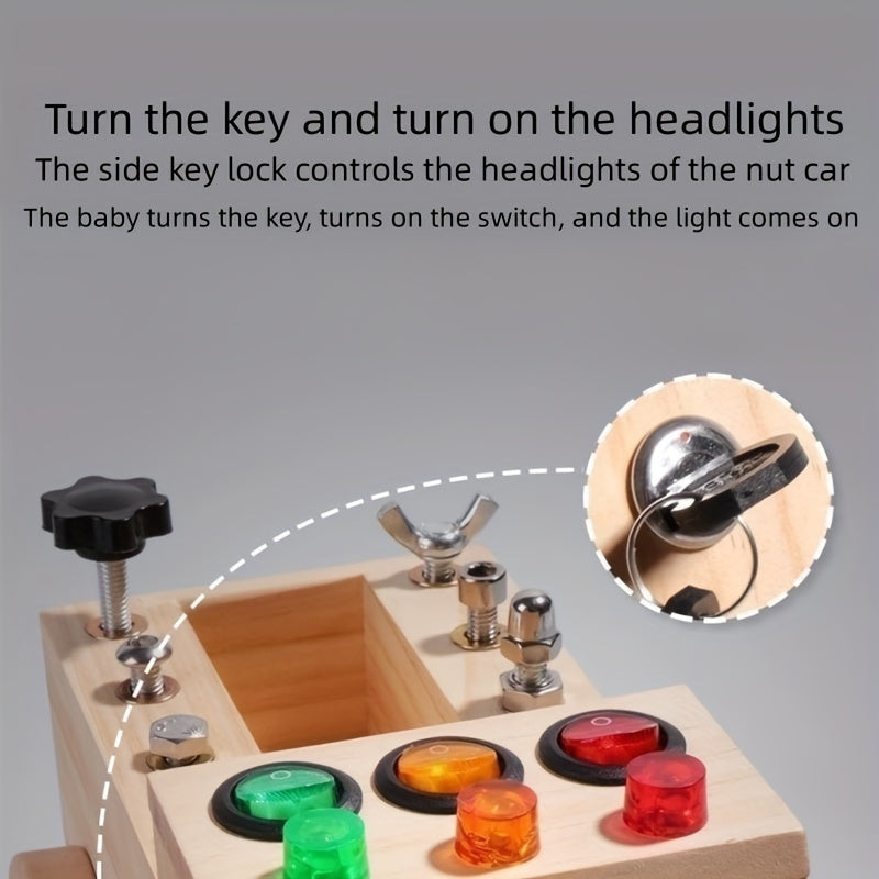 Wooden LED Switch Repair Disassembly Screw Tool Car Learning Toy