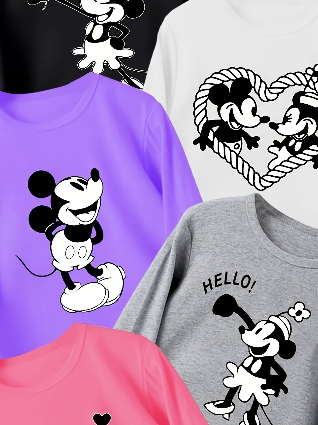 5pcs Girls' Print Long Sleeve Tops -