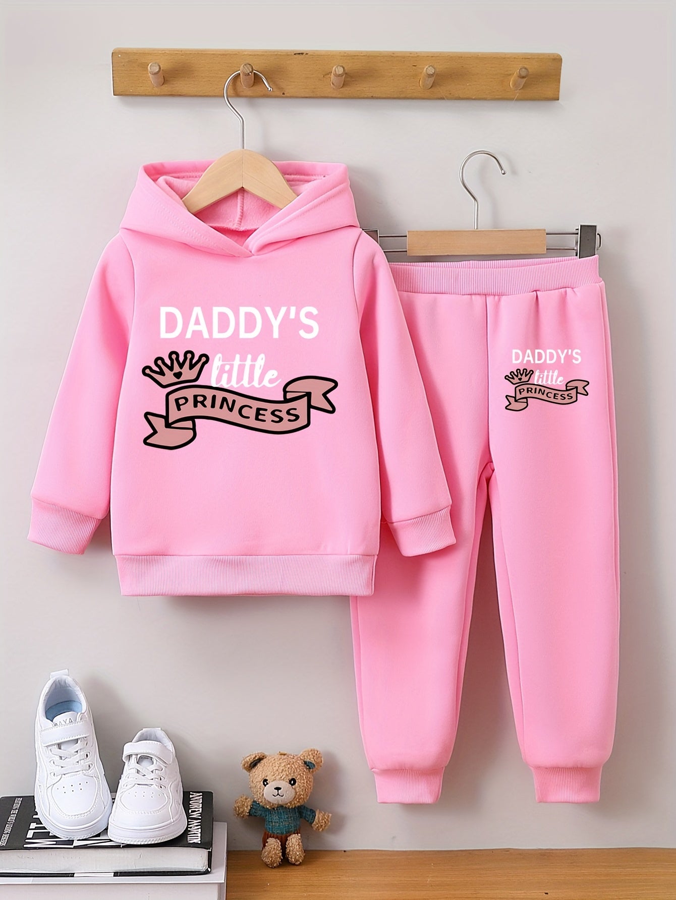 Girls 2pcs Long Sleeve Hooded Sweatshirt