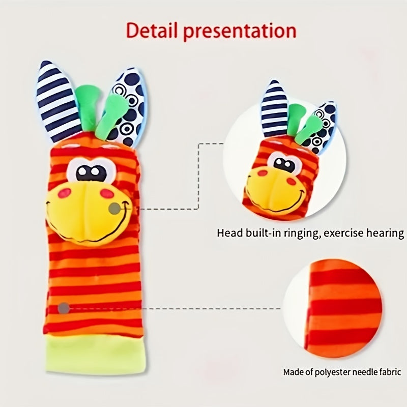 Set Baby Cartoon Animal Wrist Bell Rattle Socks -