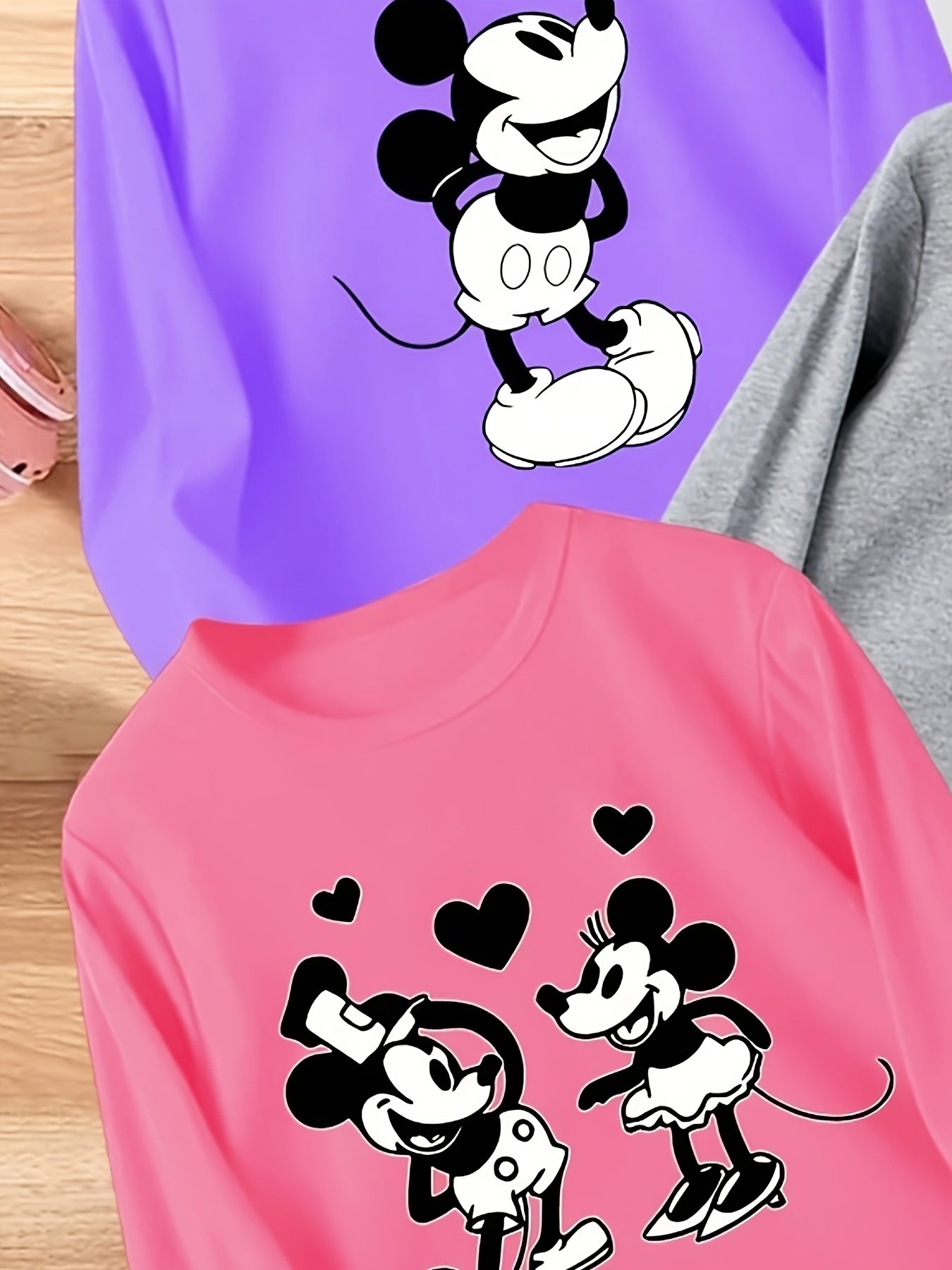 5pcs Girls' Print Long Sleeve Tops -