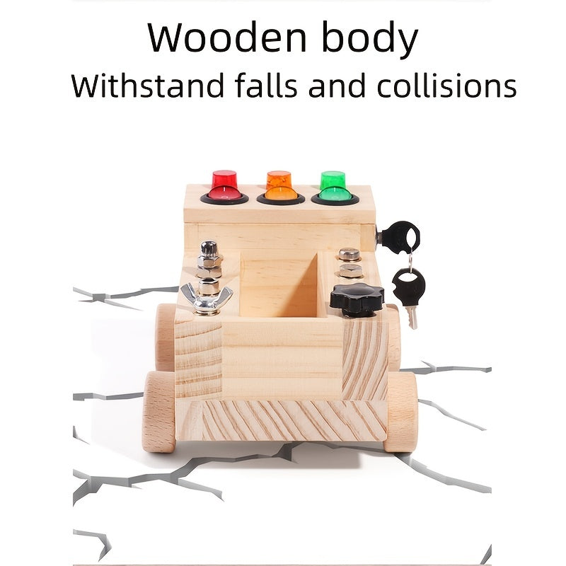 Wooden LED Switch Repair Disassembly Screw Tool Car Learning Toy