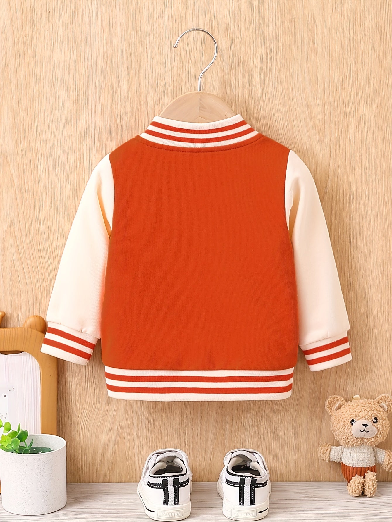 Cartoon Mouse Block Cotton Varsity Jacket,