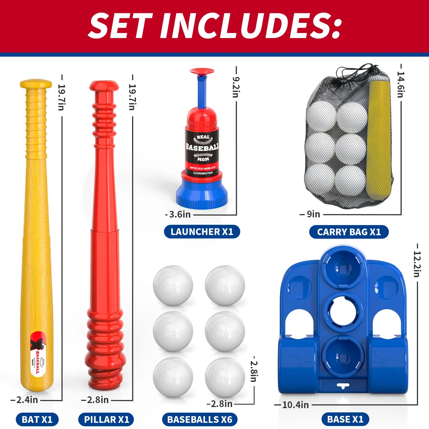 Indoor Outdoor Outside Sports T Ball Set with Auto Ball Launcher