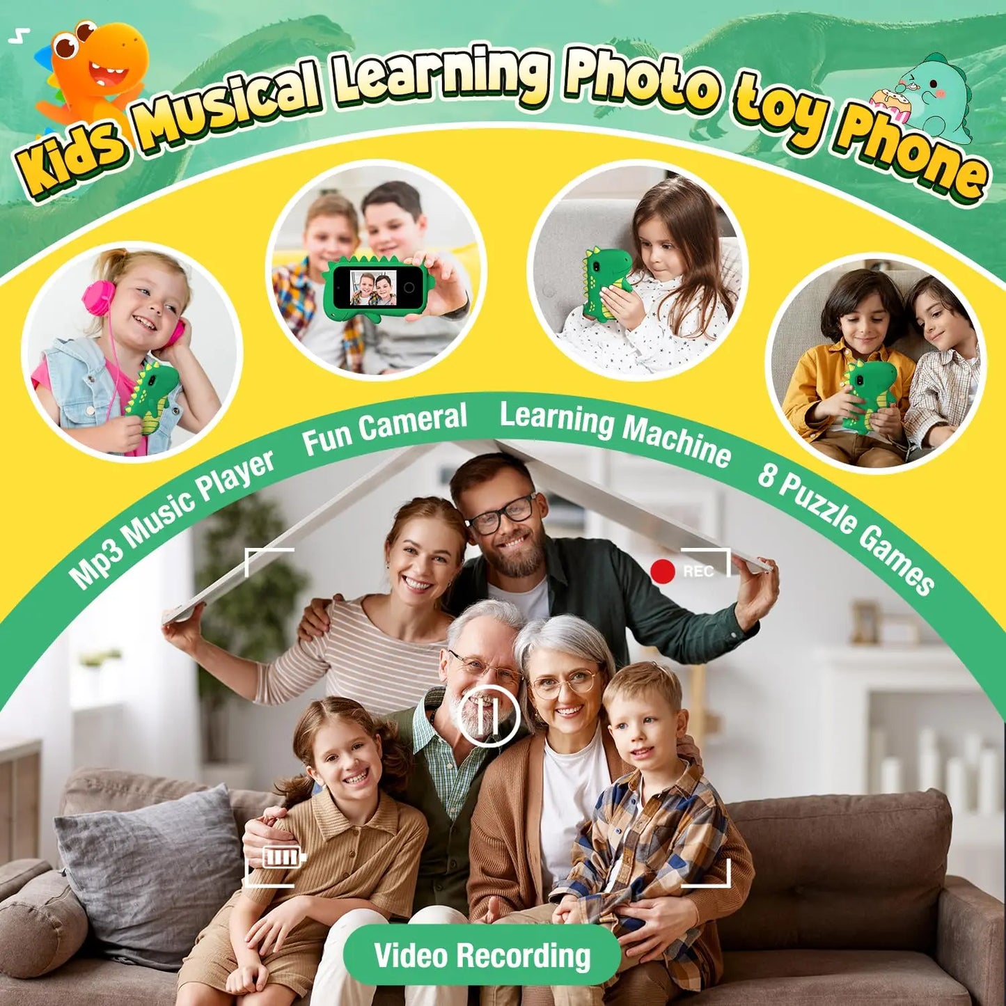 3-8 Year, Kids Smart Phone Dual Camera with 32GB Card, 3-8 Year