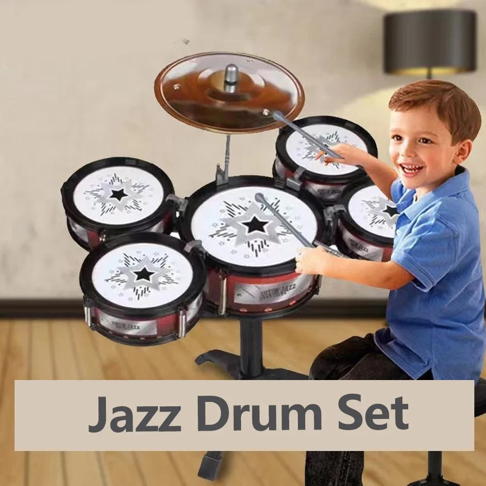 Drum Set for Kids 3 Drums / 5 Drums with Small Stool