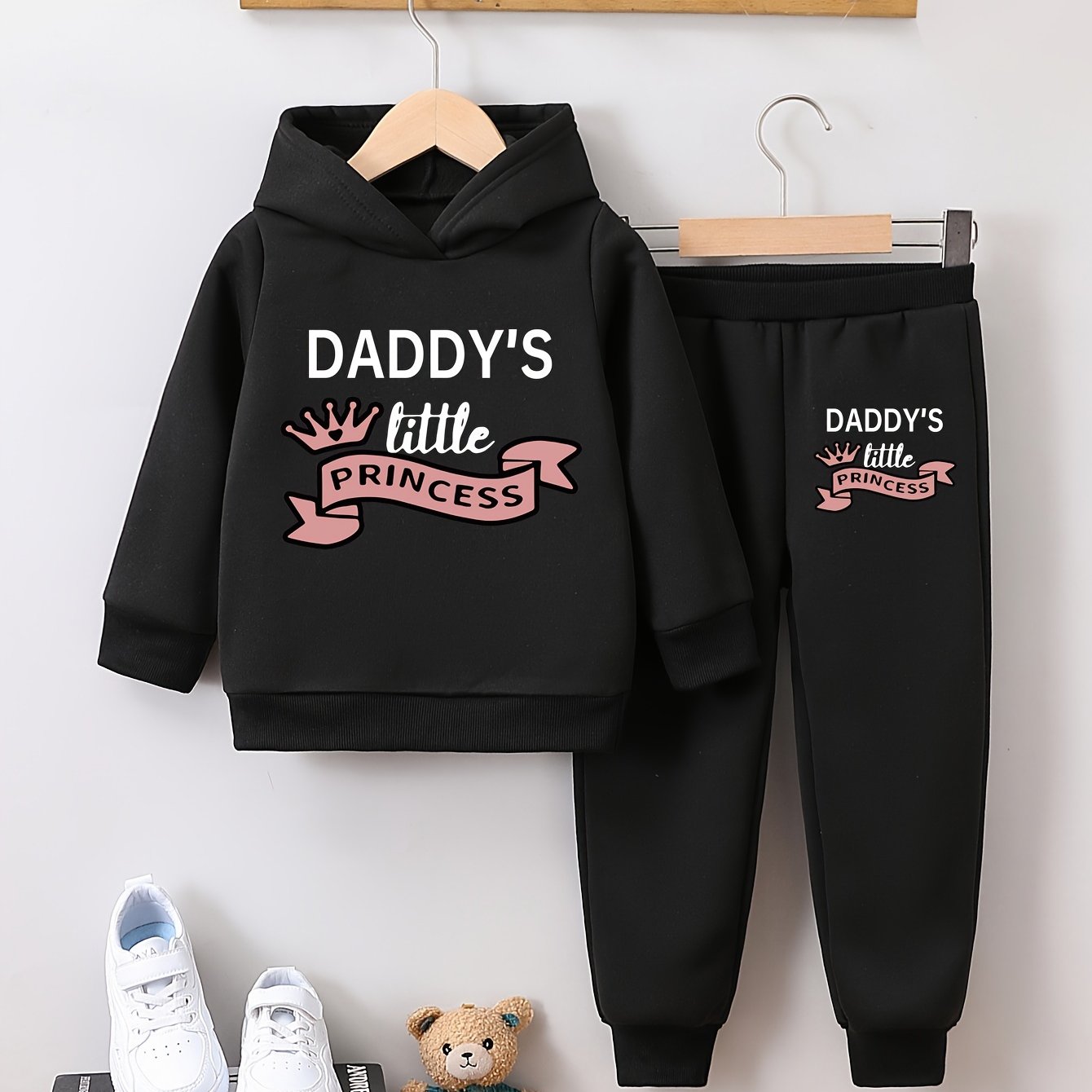 Girls 2pcs Long Sleeve Hooded Sweatshirt
