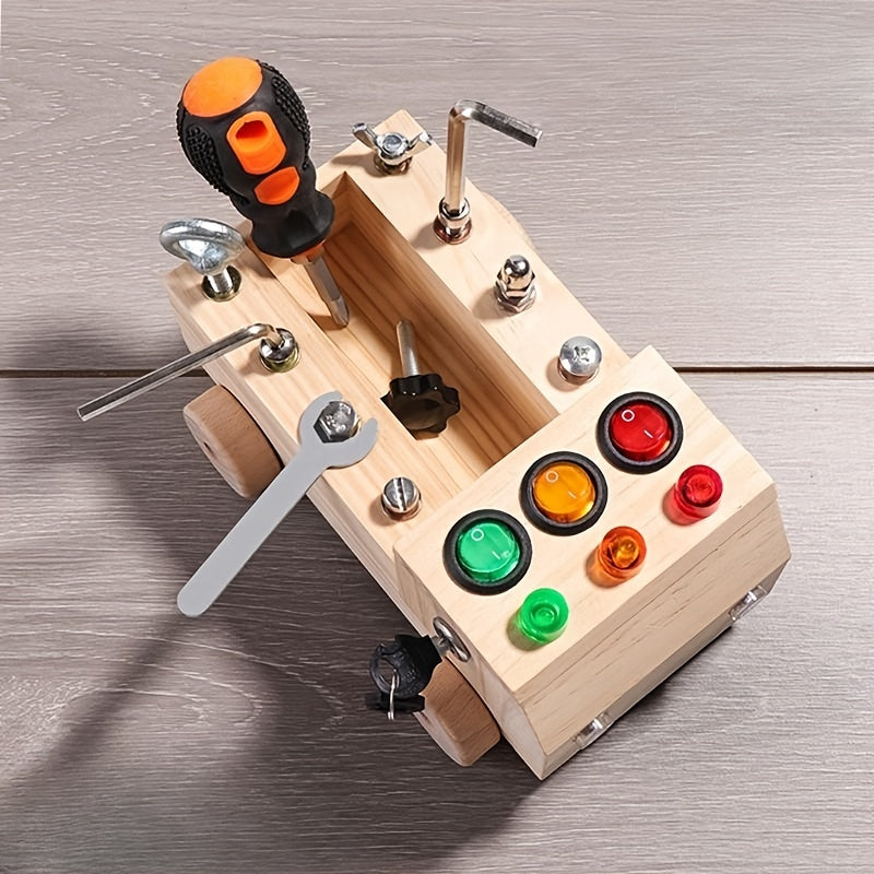Wooden LED Switch Repair Disassembly Screw Tool Car Learning Toy