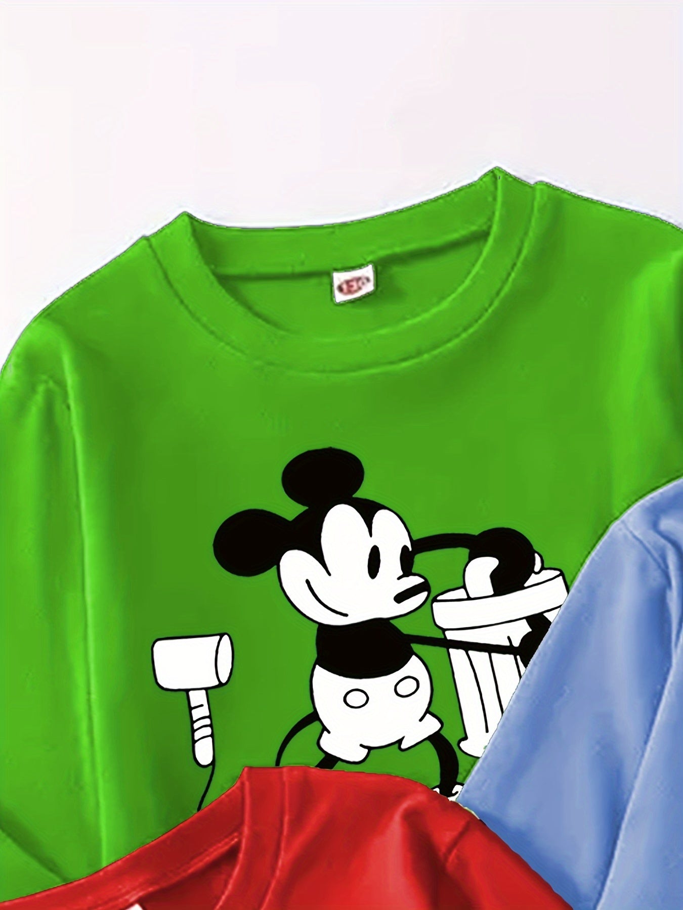 4pcs Cartoon Mouse Print T-Shirt,