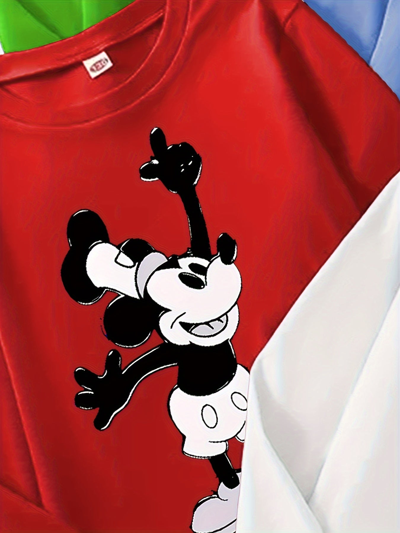 4pcs Cartoon Mouse Print T-Shirt,