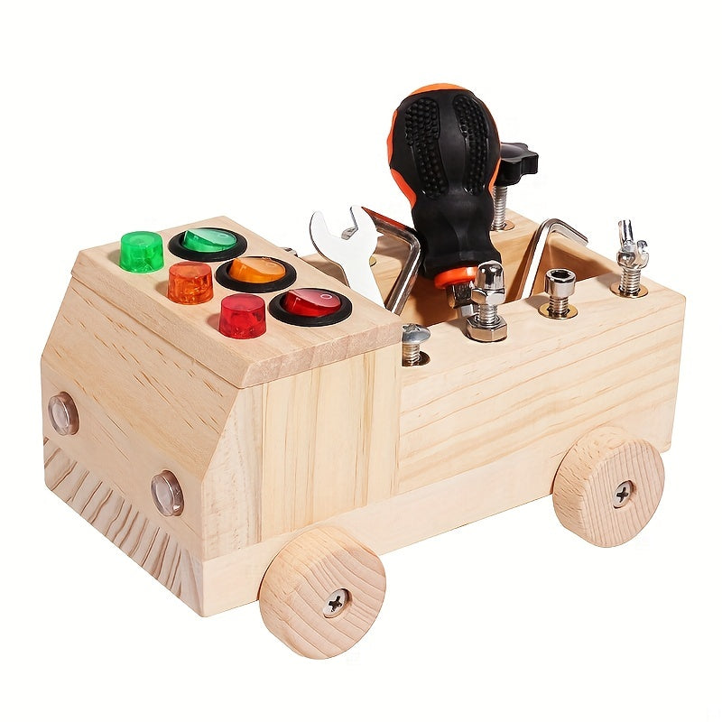 Wooden LED Switch Repair Disassembly Screw Tool Car Learning Toy