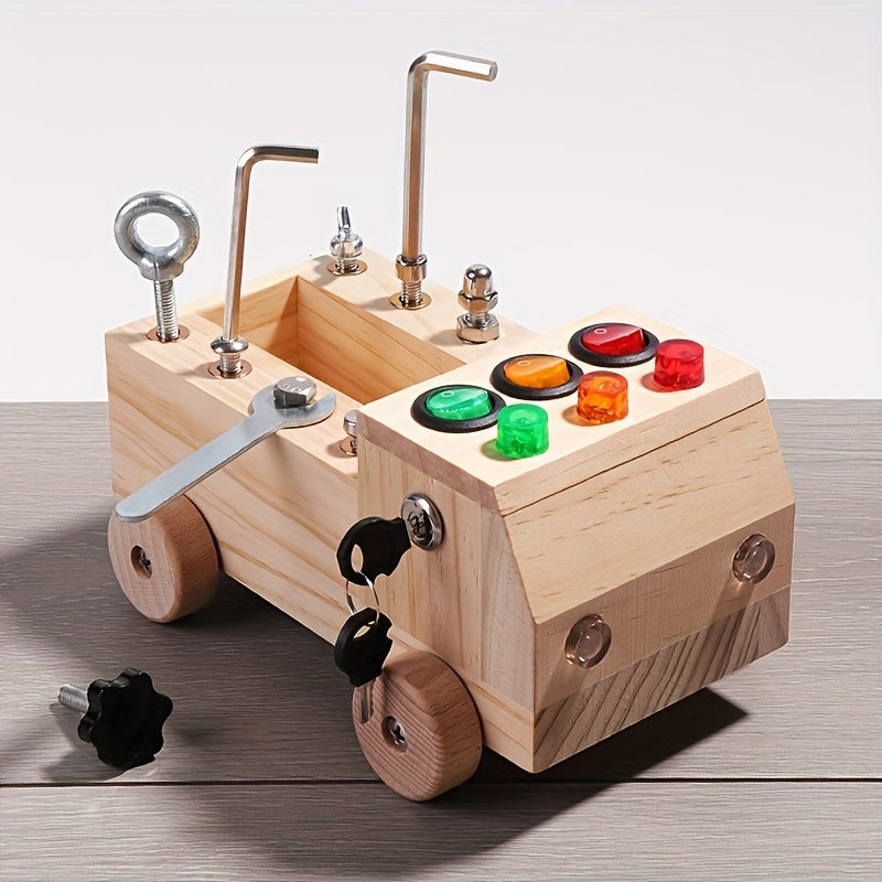 Wooden LED Switch Repair Disassembly Screw Tool Car Learning Toy