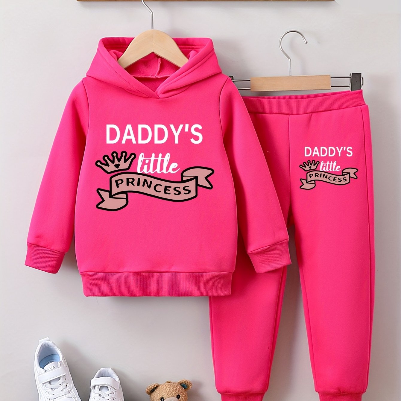 Girls 2pcs Long Sleeve Hooded Sweatshirt