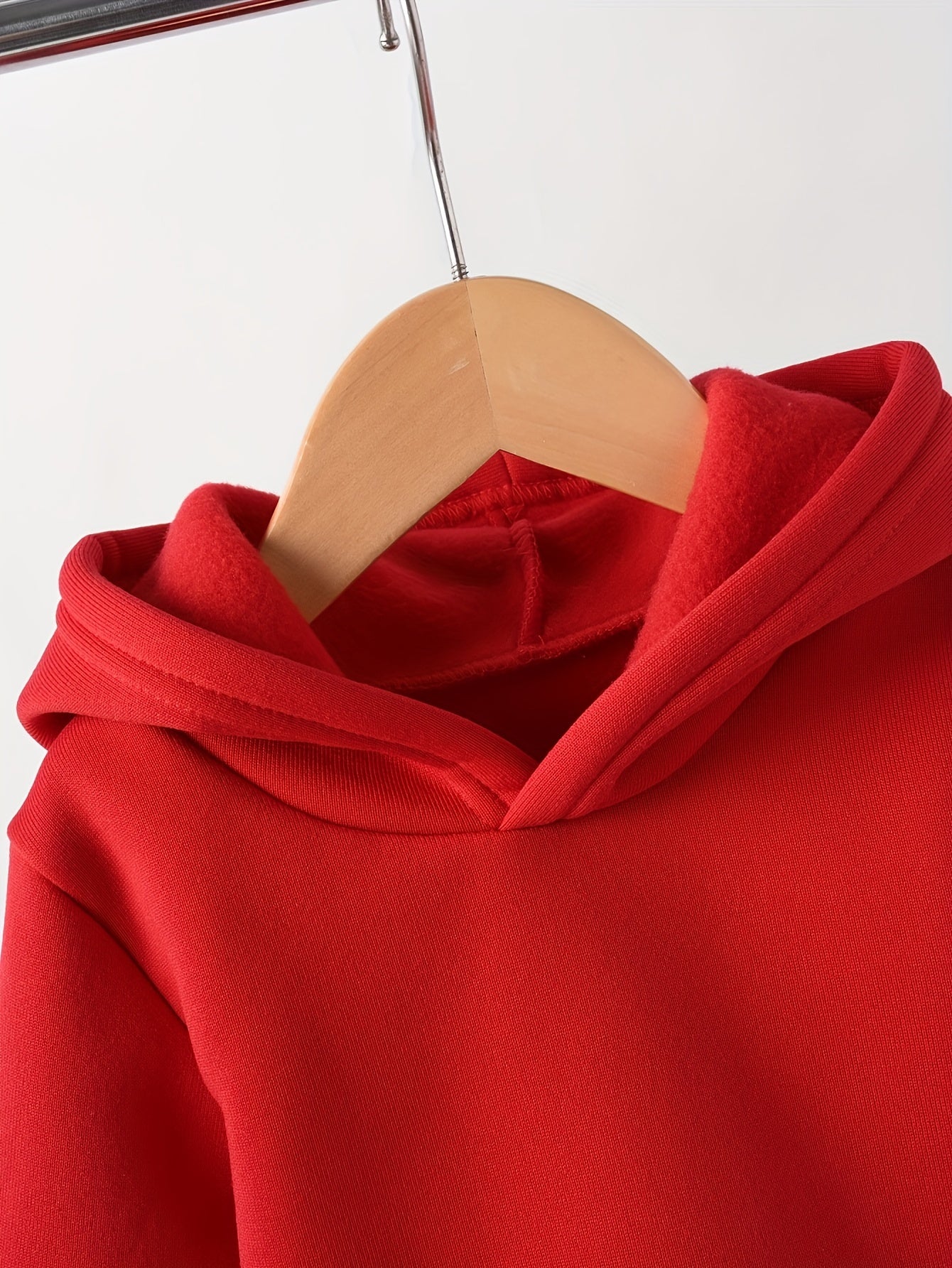 Girls Autumn And Winter New Fashion Cute Sweet Gentle Sports Outdoor Simple Leisure Color Hot Stamping Velvet David Round Neck Long Sleeve Hooded Sweater + Trousers Set