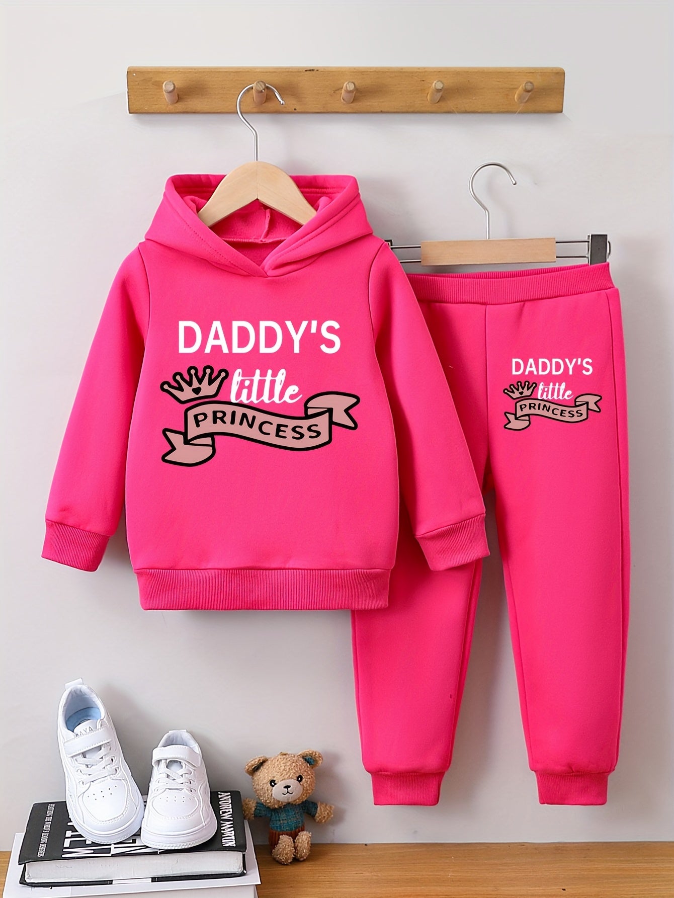 Girls 2pcs Long Sleeve Hooded Sweatshirt