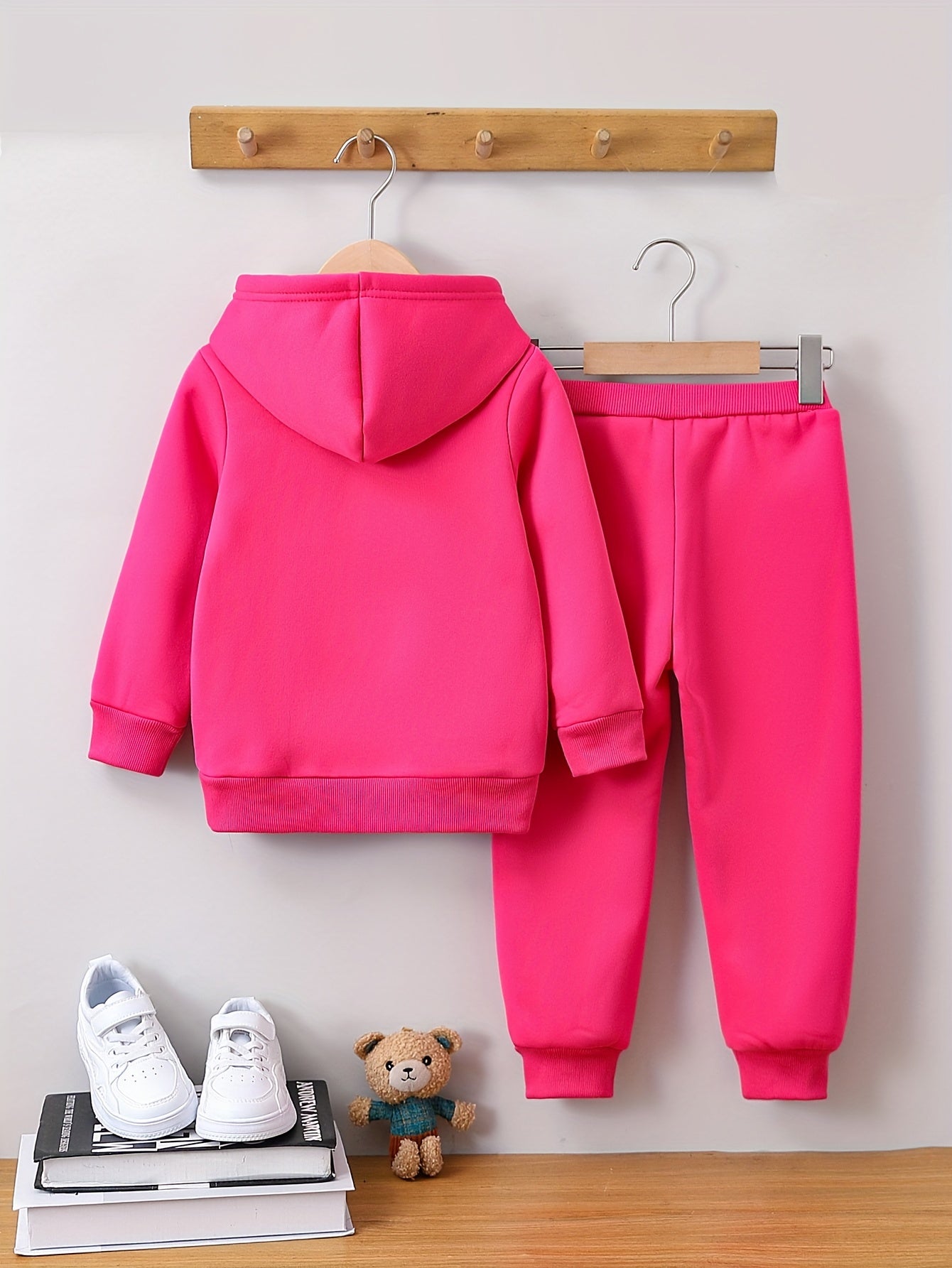 Girls 2pcs Long Sleeve Hooded Sweatshirt