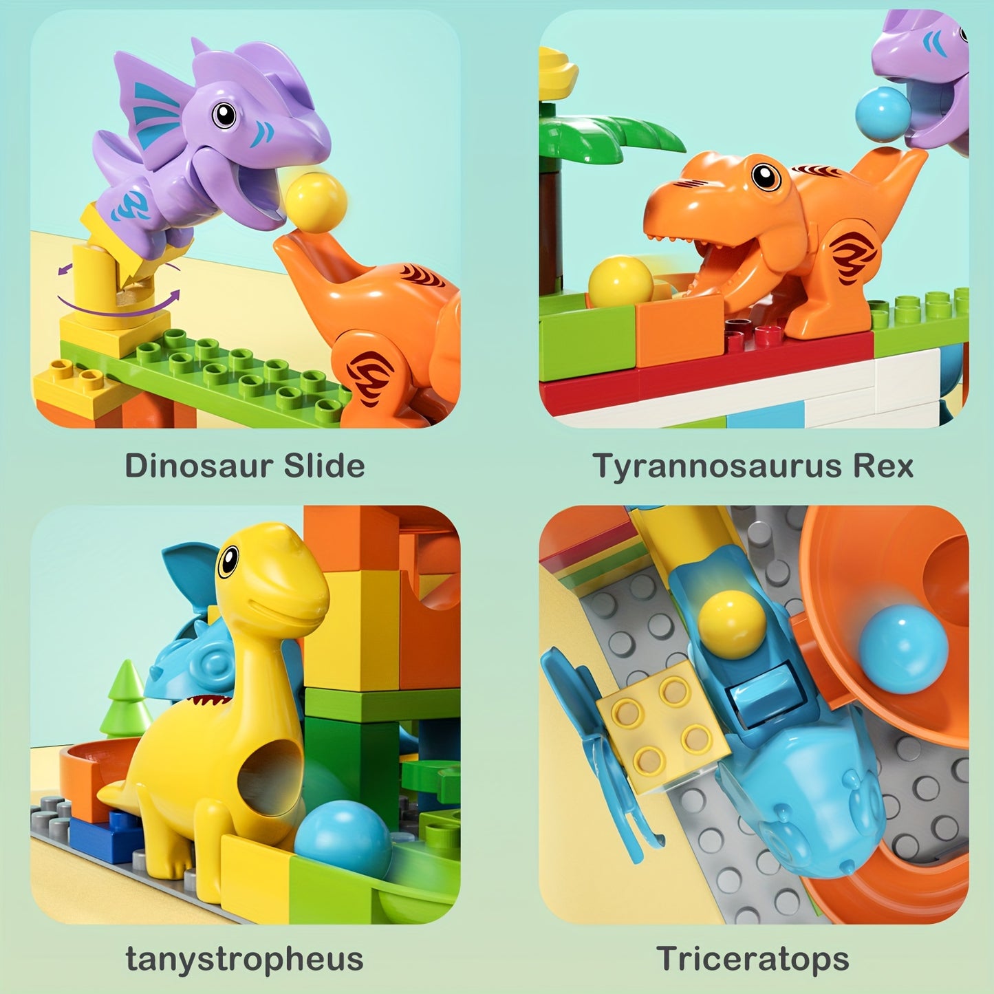 Racetrack Building Blocks Dinosaur Toys