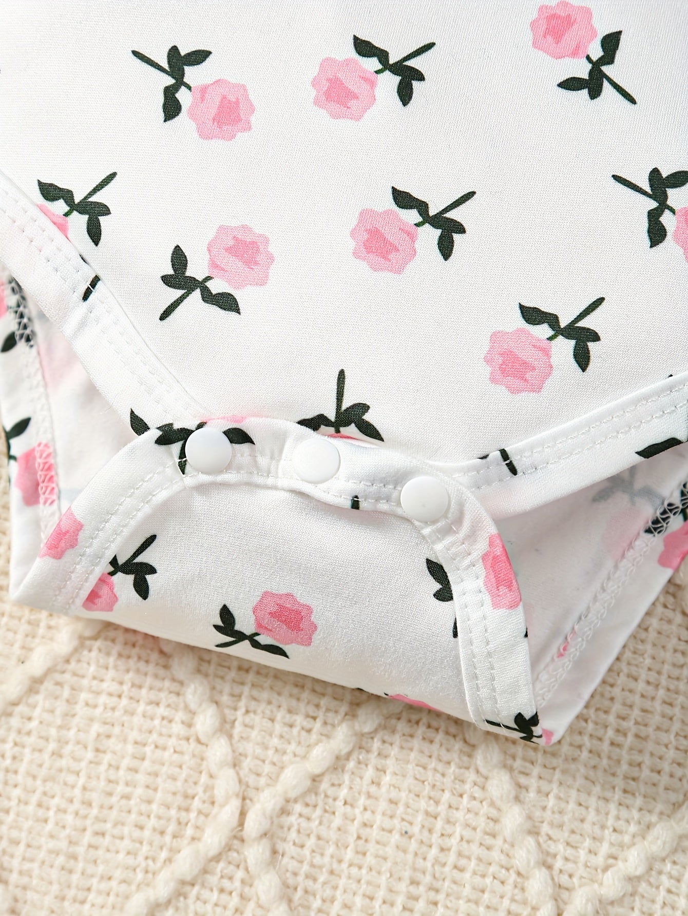 2pcs Corduroy Overalls + Hairband + Floral Bodysuit