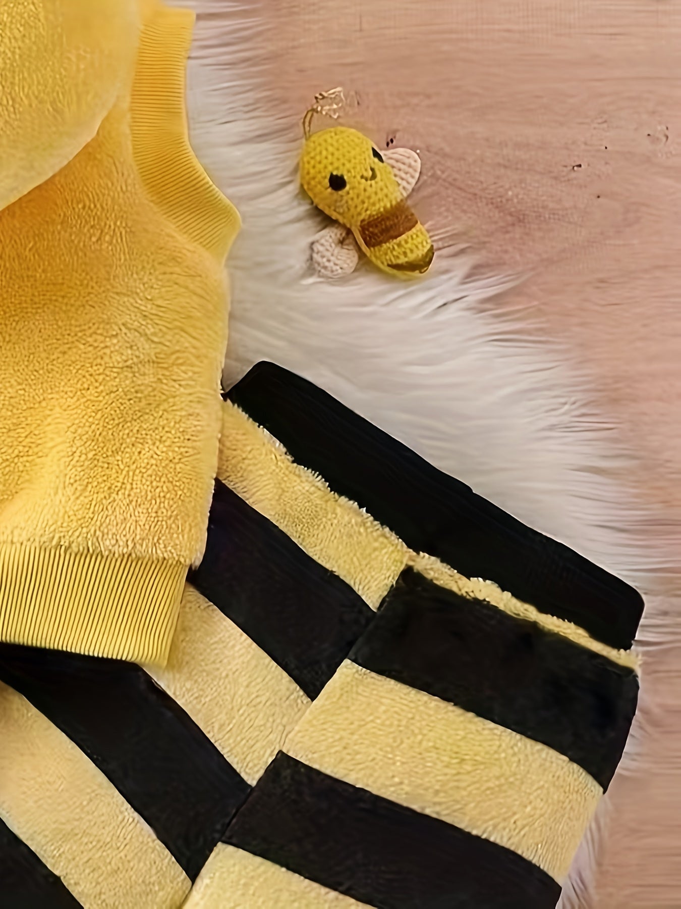 3pcs Baby's Warm Fuzzy Sweatshirt & Hooded Vest & Casual Striped Pants