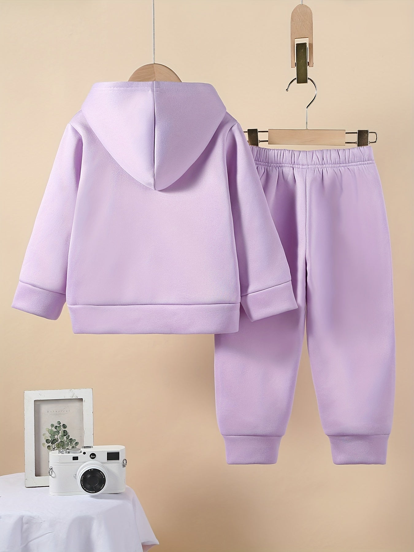 Girls' Cozy Fleece-Lined Hoodie & Sweatpants Set with Mickey Mouse Design