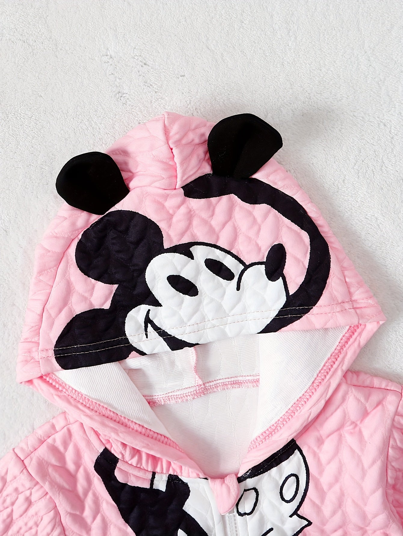 Toddler'S Cute Cartoon Pattern Quilted Fleece-Lined Hoodie