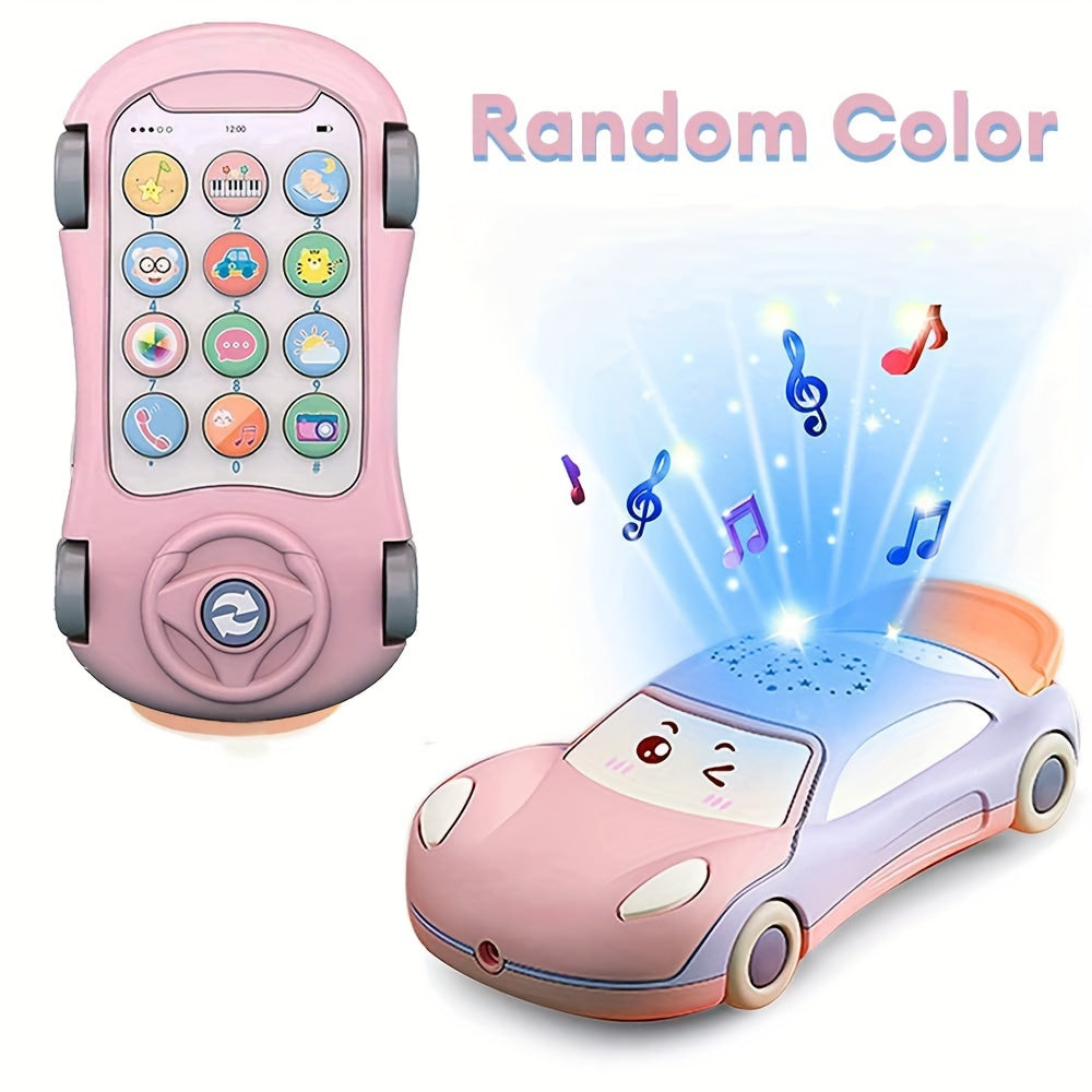 Baby Phone Toy with Music Light Mini Projector,