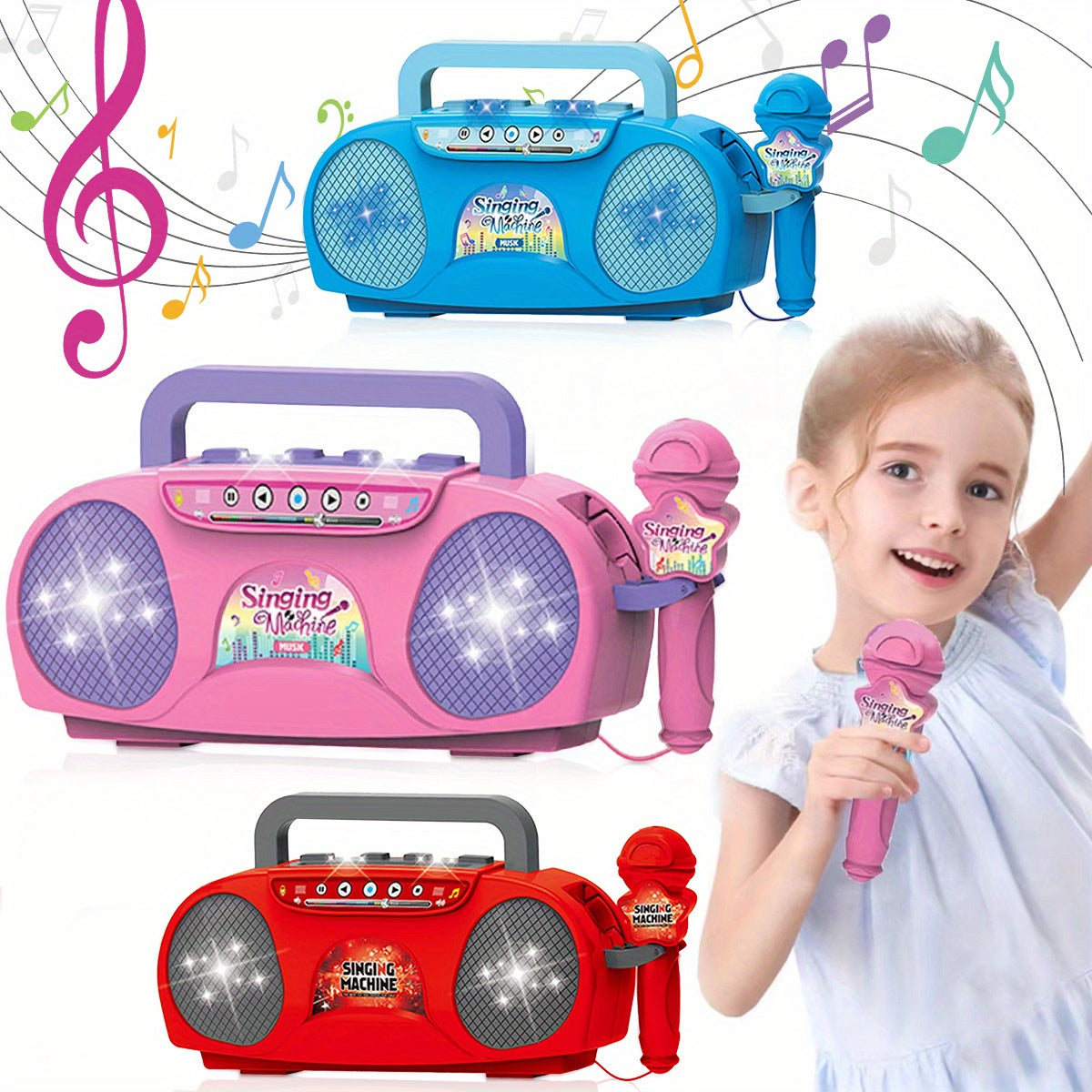 Singing Star Karaoke Microphone Set with Light Effects,