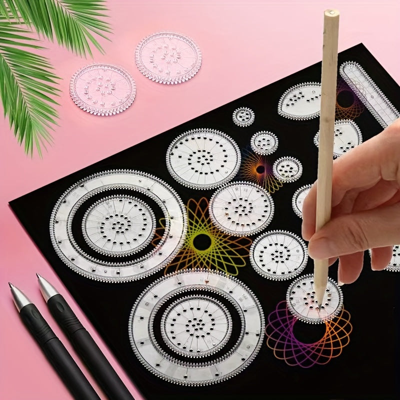 22pcs/set, Magic Ruler Colorful Scratch Painting Set