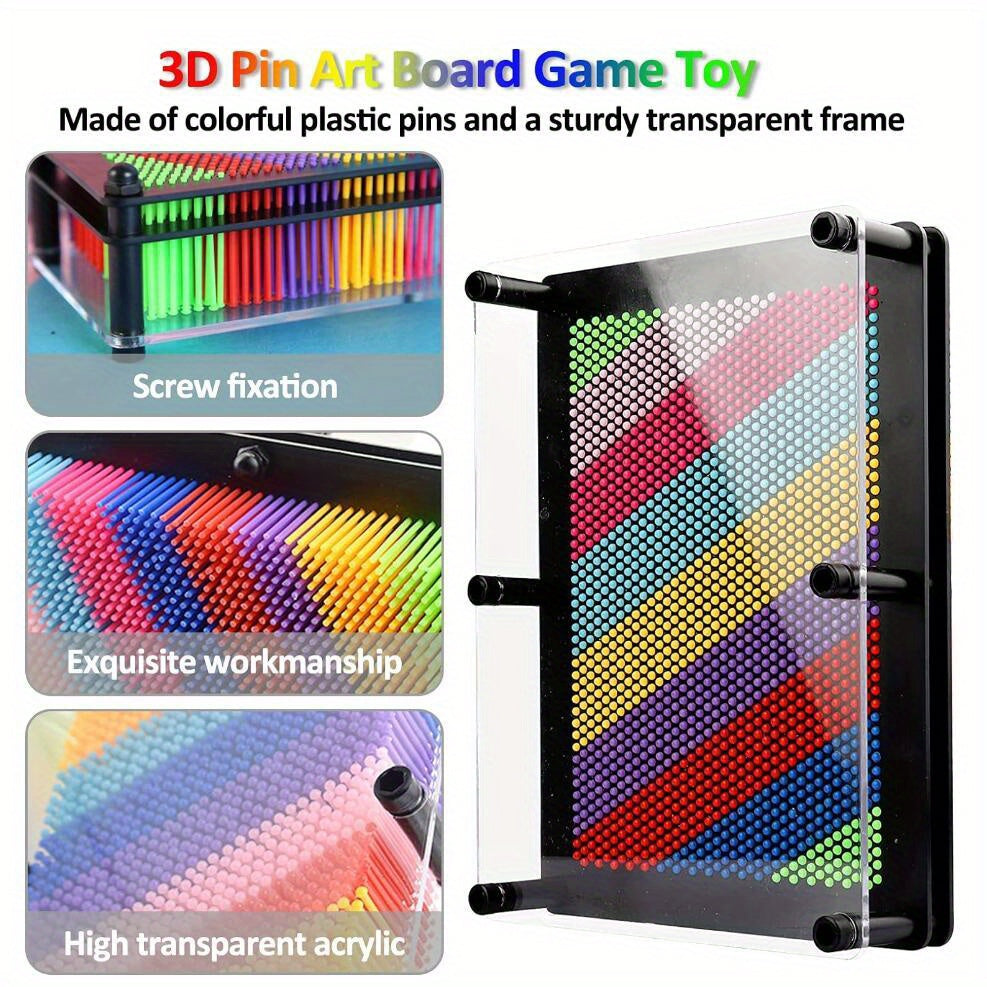 3 Size Rainbow 3D Pin Sensory Handprint Needle Painting