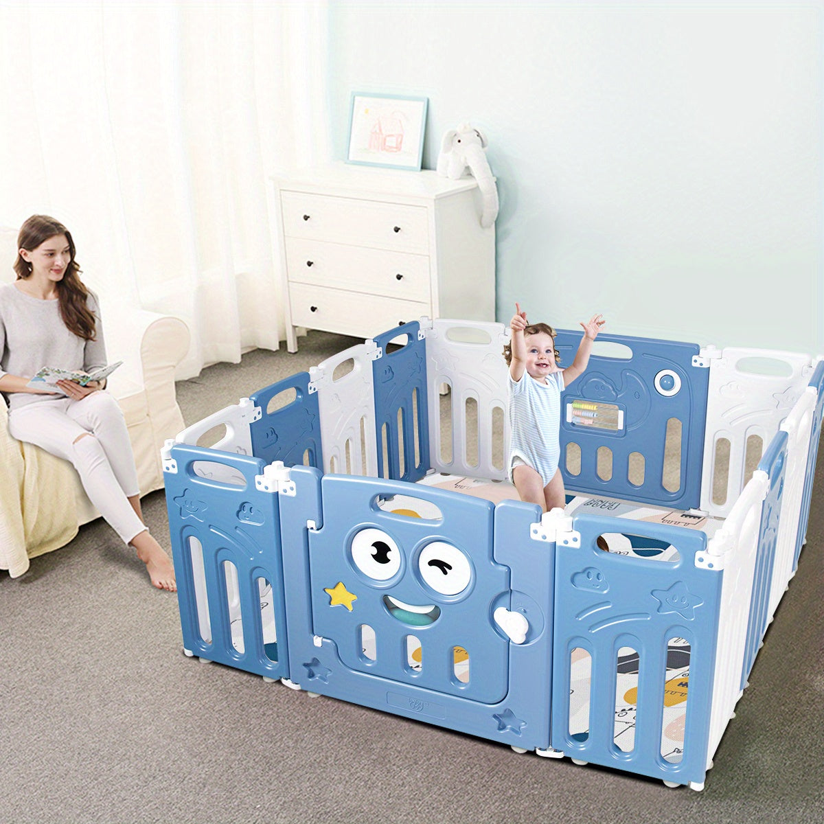 Foldable Baby Playpen Activity Centre