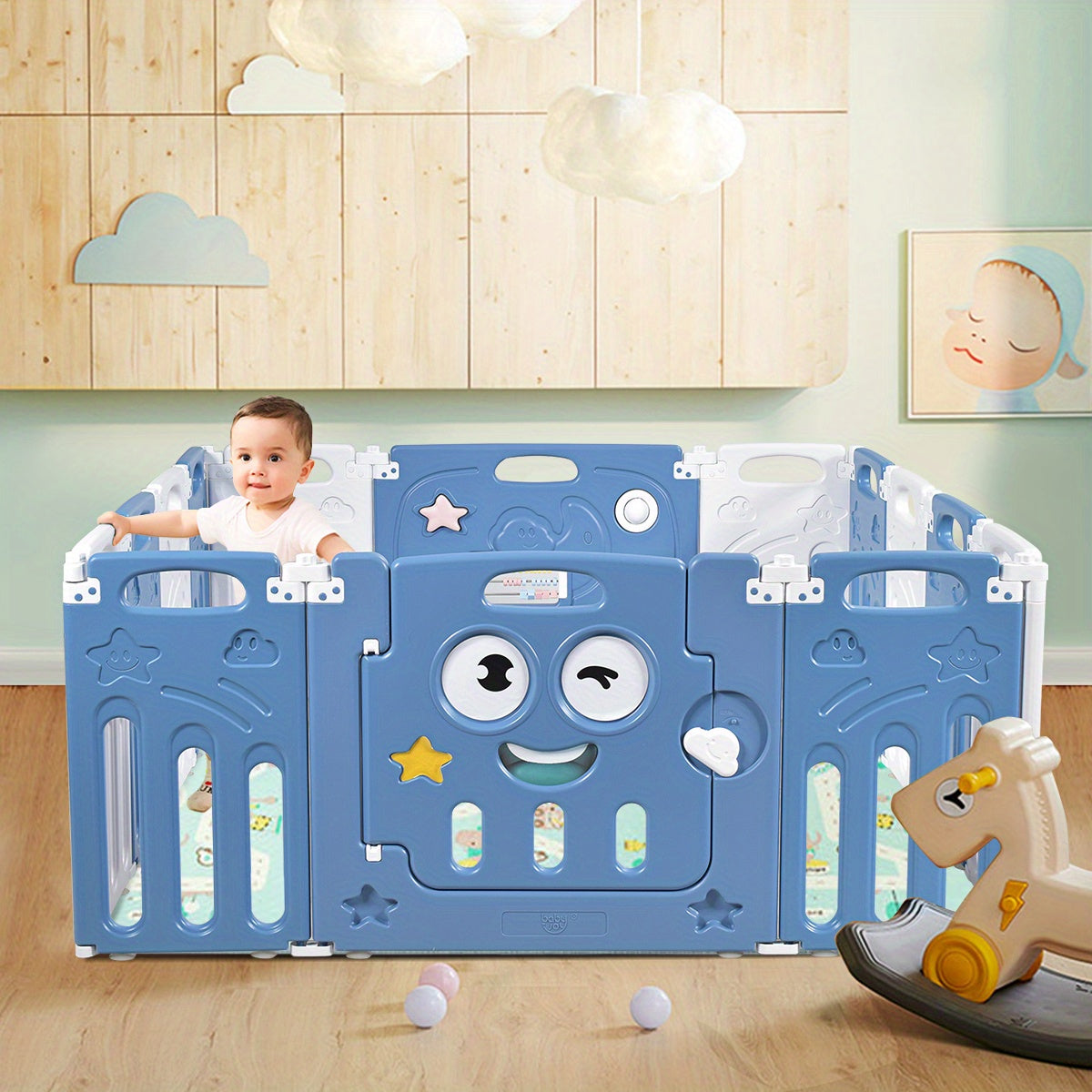 Foldable Baby Playpen Activity Centre