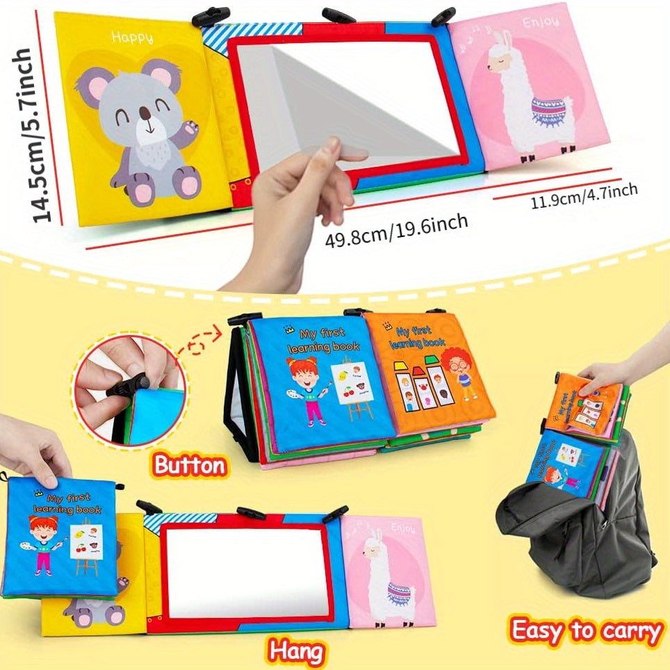 Baby Mirror Tummy Time , Cloth Books, 3D Activity Sensory Toys