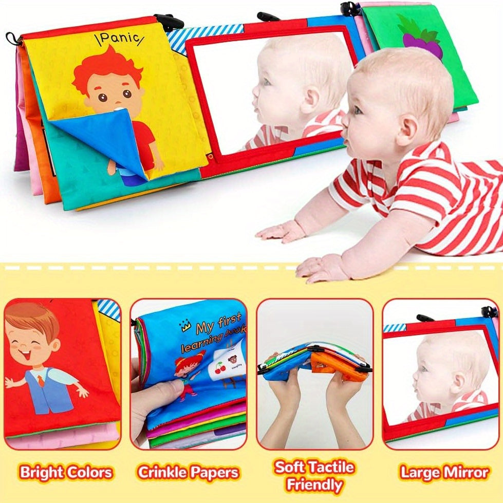 Baby Mirror Tummy Time , Cloth Books, 3D Activity Sensory Toys