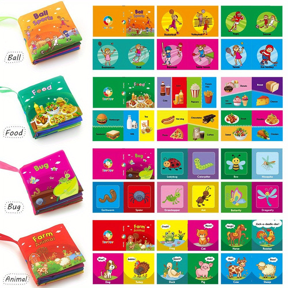 8 Pcs Early Educational  Cloth Activity Books for Infants Newborn